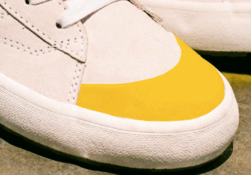The Lizzie Shoe with a DURACAP™ underlay area highlighted in yellow.