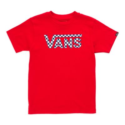 vans checkerboard shirt red