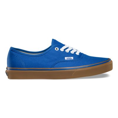 blue vans with gum sole