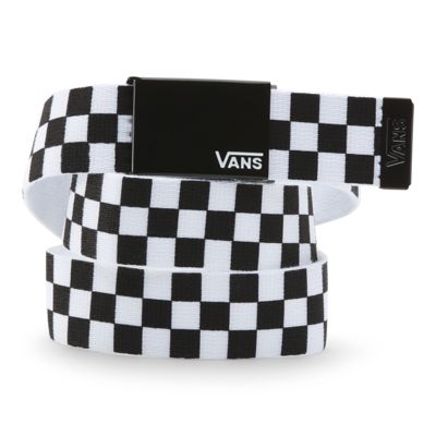 vans belt black and white