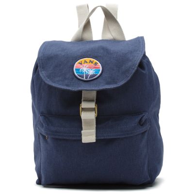 vans blue denim backpack