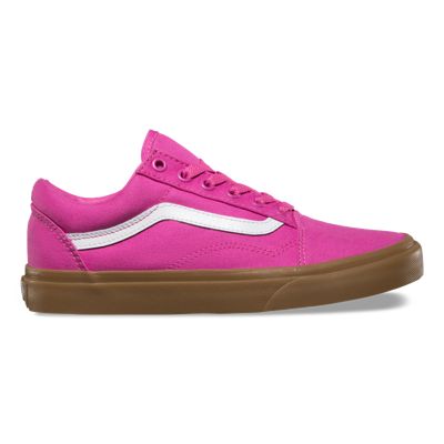 pink vans with gum sole
