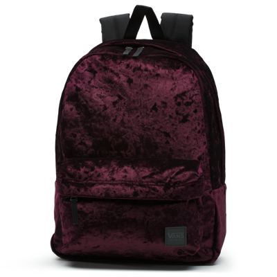 vans deana crushed velvet backpack