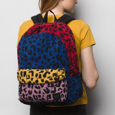 vans leopard print backpack