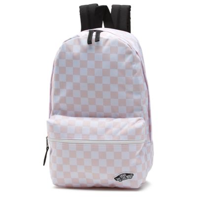 vans pink and white checkerboard backpack
