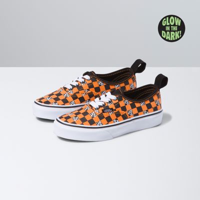 Glow Checkerboard Web Authentic Elastic Lace Kids Shoes At Vans
