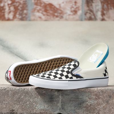 vans slip on checkerboard black grey