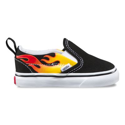 vans flame slip on size 5