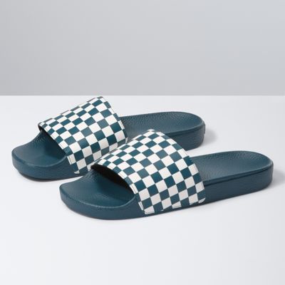 vans checkerboard two strap slides