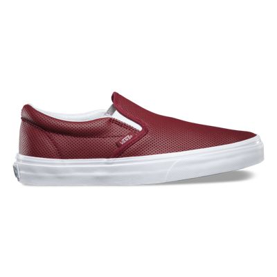 red leather vans cheap online