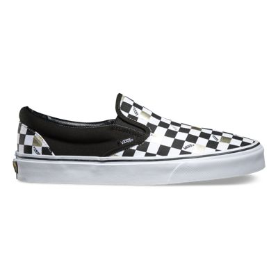 black and gold checkered vans
