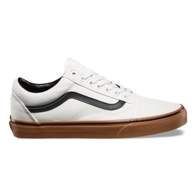 vans old skool white black & gum shoes