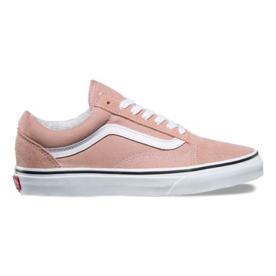 vans old skool mahogany rose & true white skate shoes