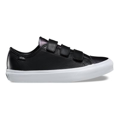 vans black and white two tone leather shoes