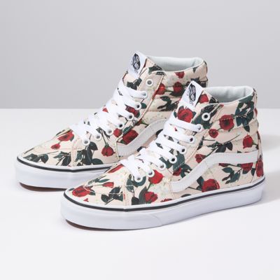 vans with roses high tops 