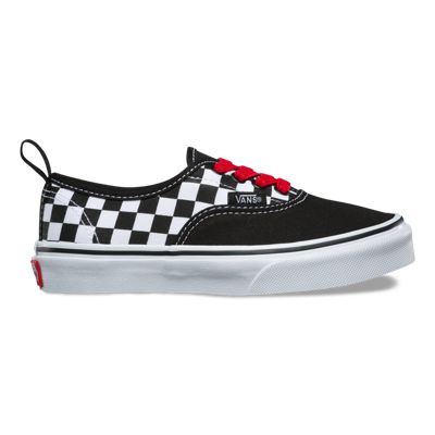 black vans with checkered laces