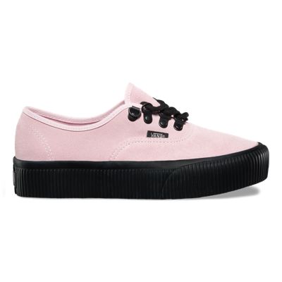 vans pink authentic platform suede sneakers