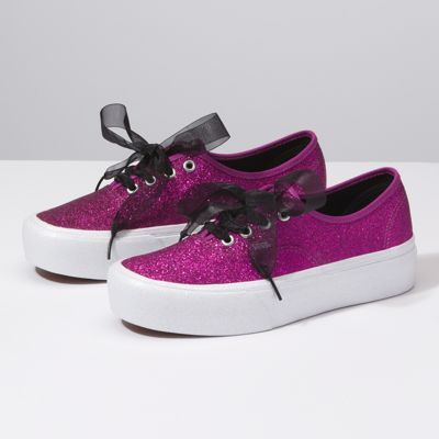 pink vans with glitter