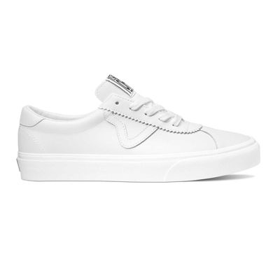 white leather sneakers vans