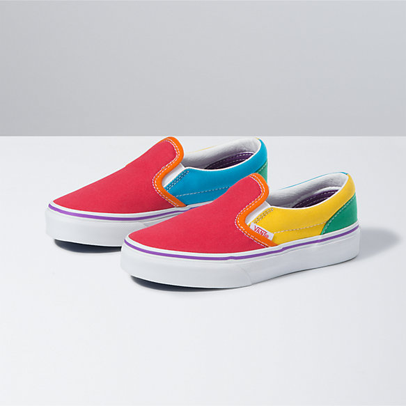 Kids Rainbow Color Block Classic Slip-On | Shop Kids Shoes At Vans