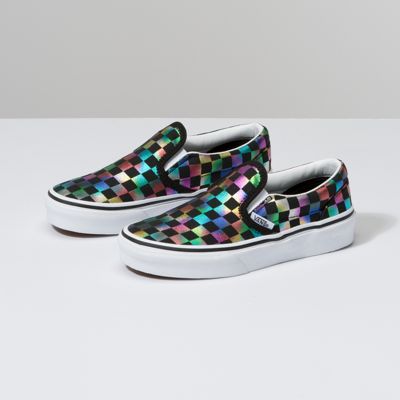 Kids Iridescent Check Slip-On