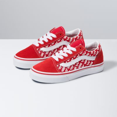 red lace up vans cheap online