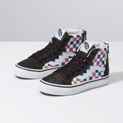 rainbow checkered vans for kids