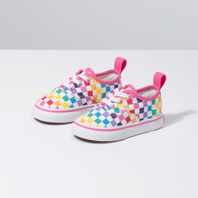 toddler checkerboard vans pink