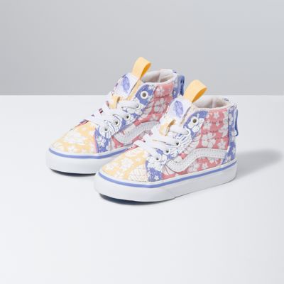 hawaiian floral high top vans