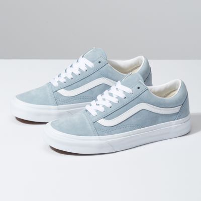 blue and gray vans shoes