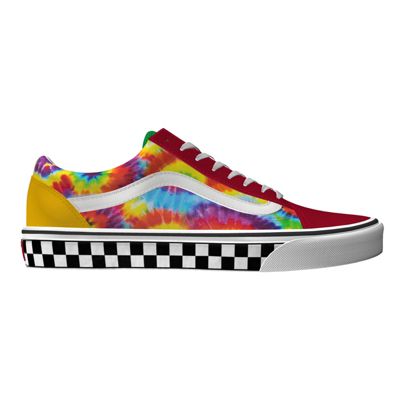 rainbow tie dye vans shoes 
