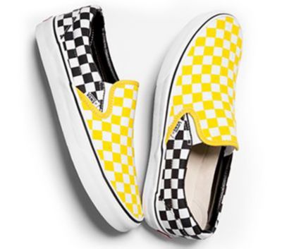yellow checkered custom vans