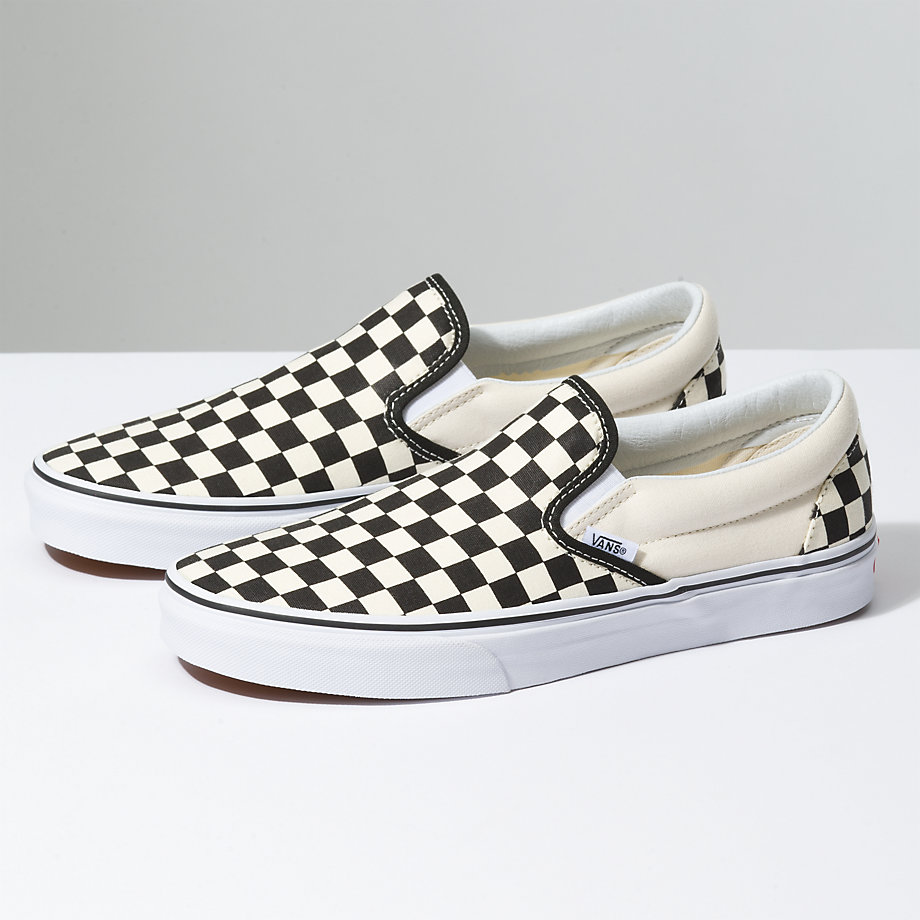 Vans classic slip on shoes black white checkerboard
