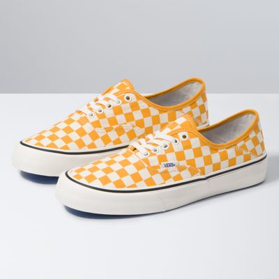 yellow checkered vans laces
