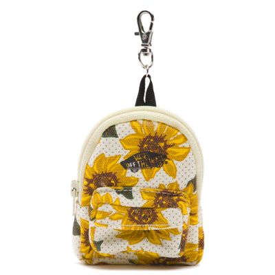 vans checkered backpack with sunflowers