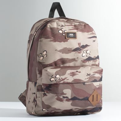 vans old skool camo backpack