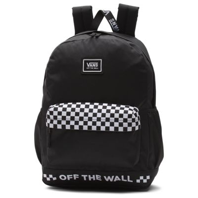 vans sporty realm black checkerboard backpack