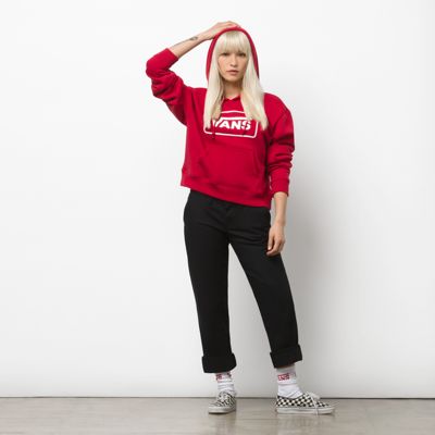vans red hoodie womens