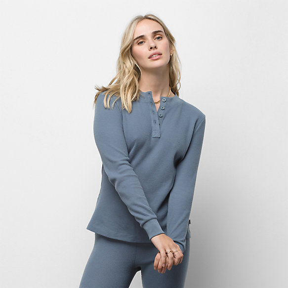 Henley Thermal Long Sleeve Top