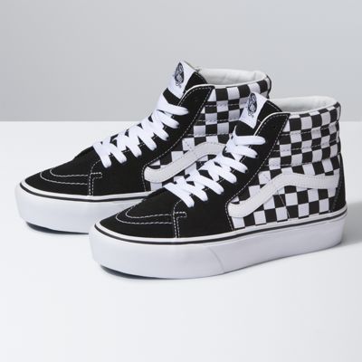 checkerboard vans laces womens