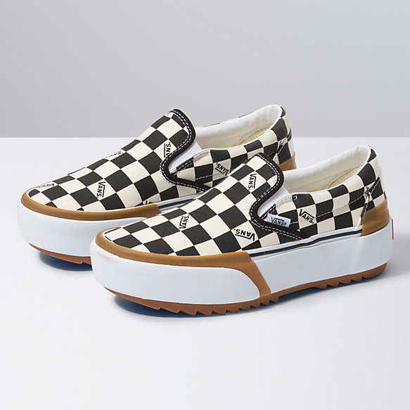 Checkerboard Slip-On Stacked | Shop Classic Shoes At Vans