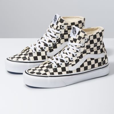 vans sk8 hi yellow checkerboard