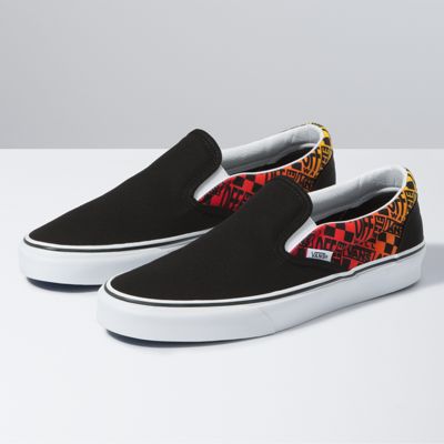 slip on vans with flames