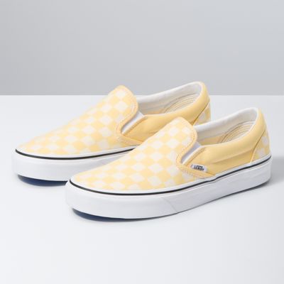 vans checkerboard slip on shoes