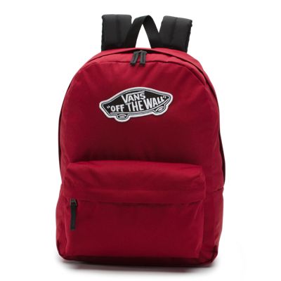 vans realm backpack red