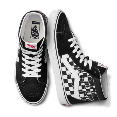 Customs Black Drips Checkerboard Sk8-Hi | Shop At Vans