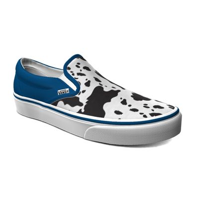 Customs Cow Print Imperial Blue Slip-On