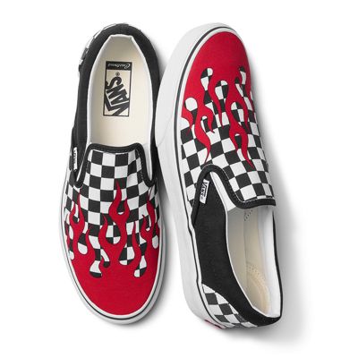 Customs Red Flame Checkerboard Slip-On | Shop At Vans