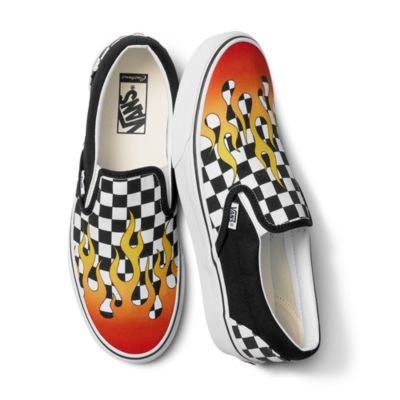 Customs Flame Checkerboard Slip-On