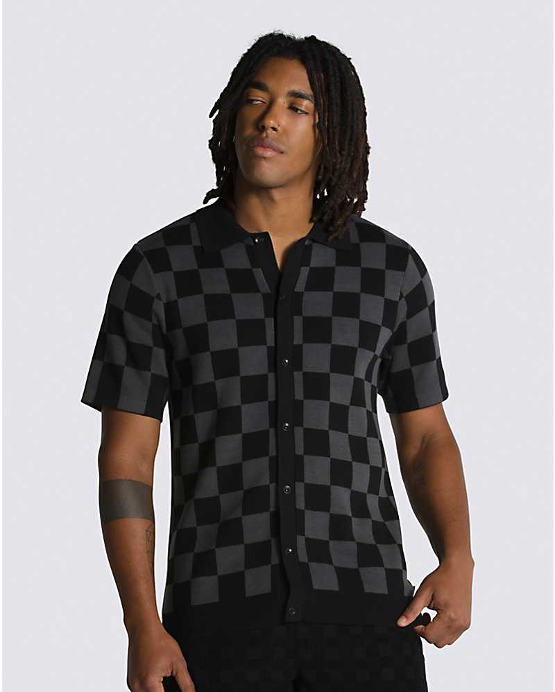 Checkerboard Buttondown Sweater